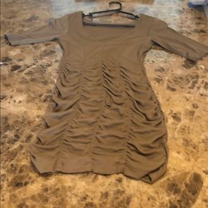 Olive colored cotton mini dress